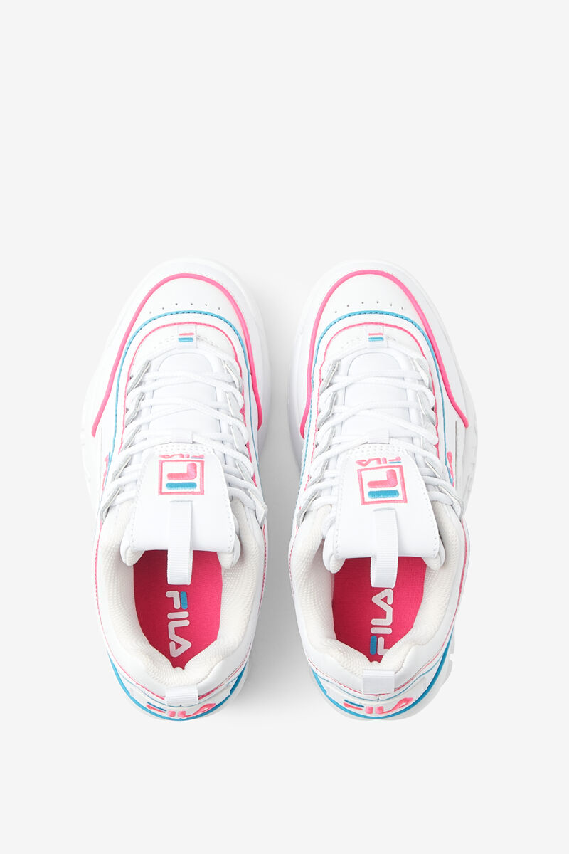 Fila Big Disruptor 2 Contrast Piping Platform Skor Barn Vita Rosa Blå | yfAGE3WYslO