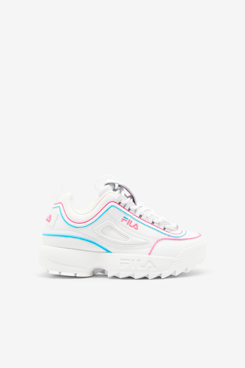 Fila Big Disruptor 2 Contrast Piping Platform Skor Barn Vita Rosa Blå | yfAGE3WYslO