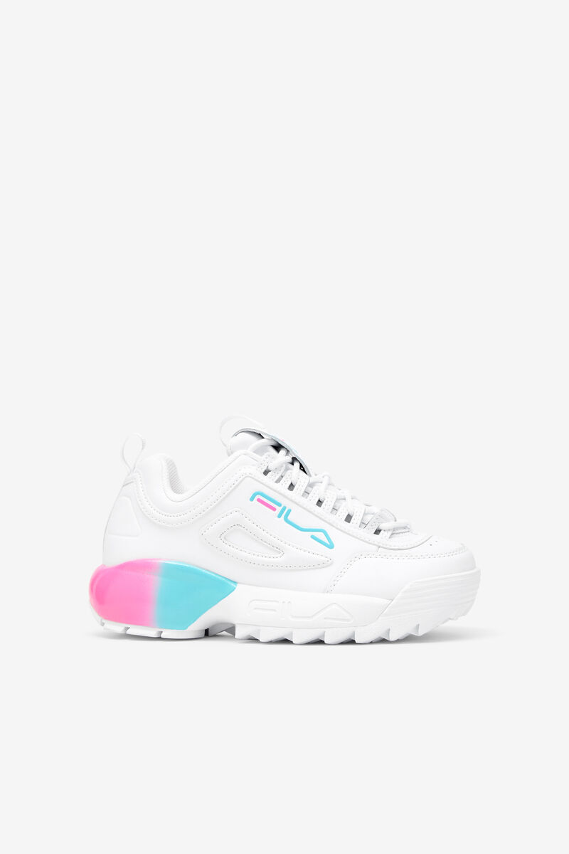 Fila Big Disruptor 2a Platform Skor Barn Vita Rosa Blå | bAbgbQjrQ1E