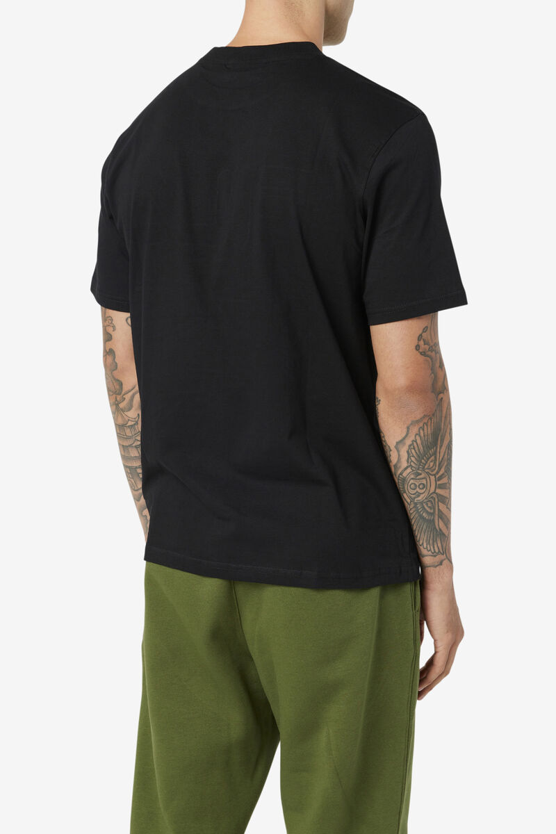 Fila Borough T-shirt Herr Svarta Vita Röda | 1ve7Gs8dJSs