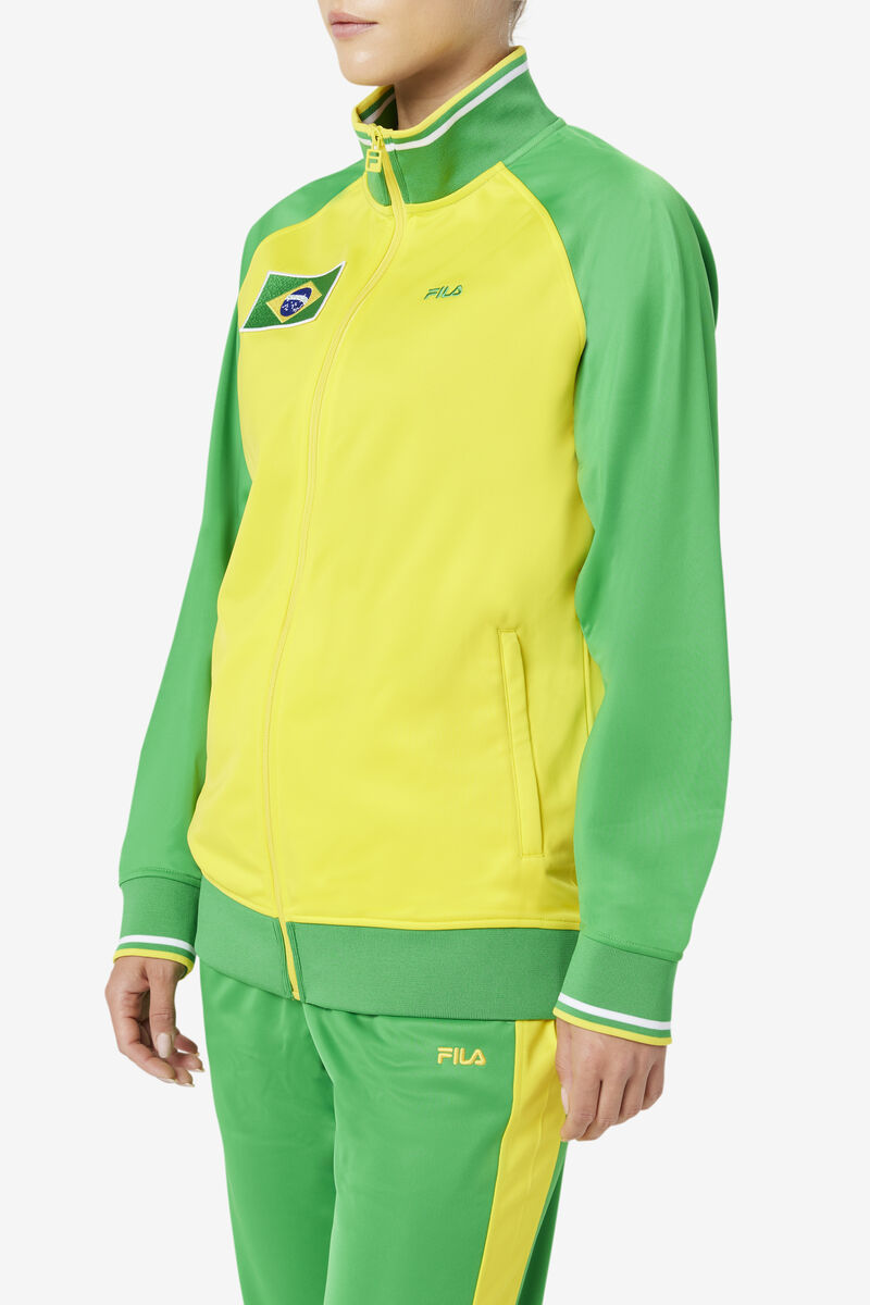 Fila Brazil Track Jacket Jacka Dam Gula Gröna Vita | thd6ChwWXdQ