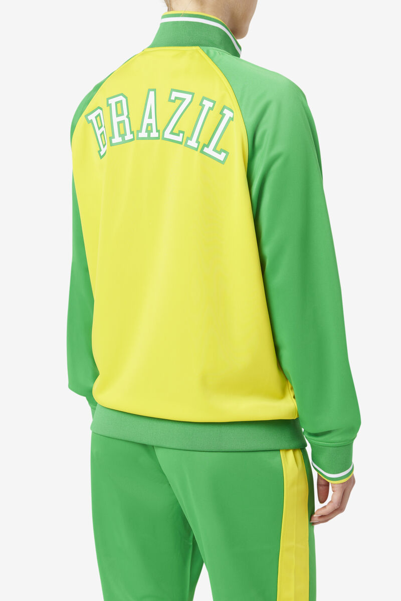 Fila Brazil Track Jacket Jacka Dam Gula Gröna Vita | thd6ChwWXdQ