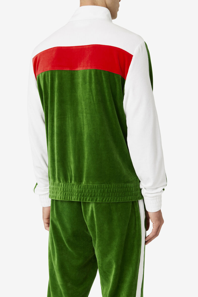 Fila Brice Velour Jacket Jacka Herr Vita Röda | smcsjazRrwP