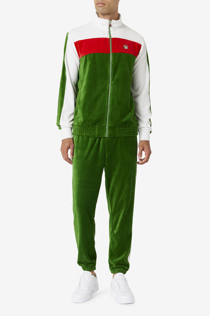 Fila Brice Velour Jacket Jacka Herr Vita Röda | smcsjazRrwP