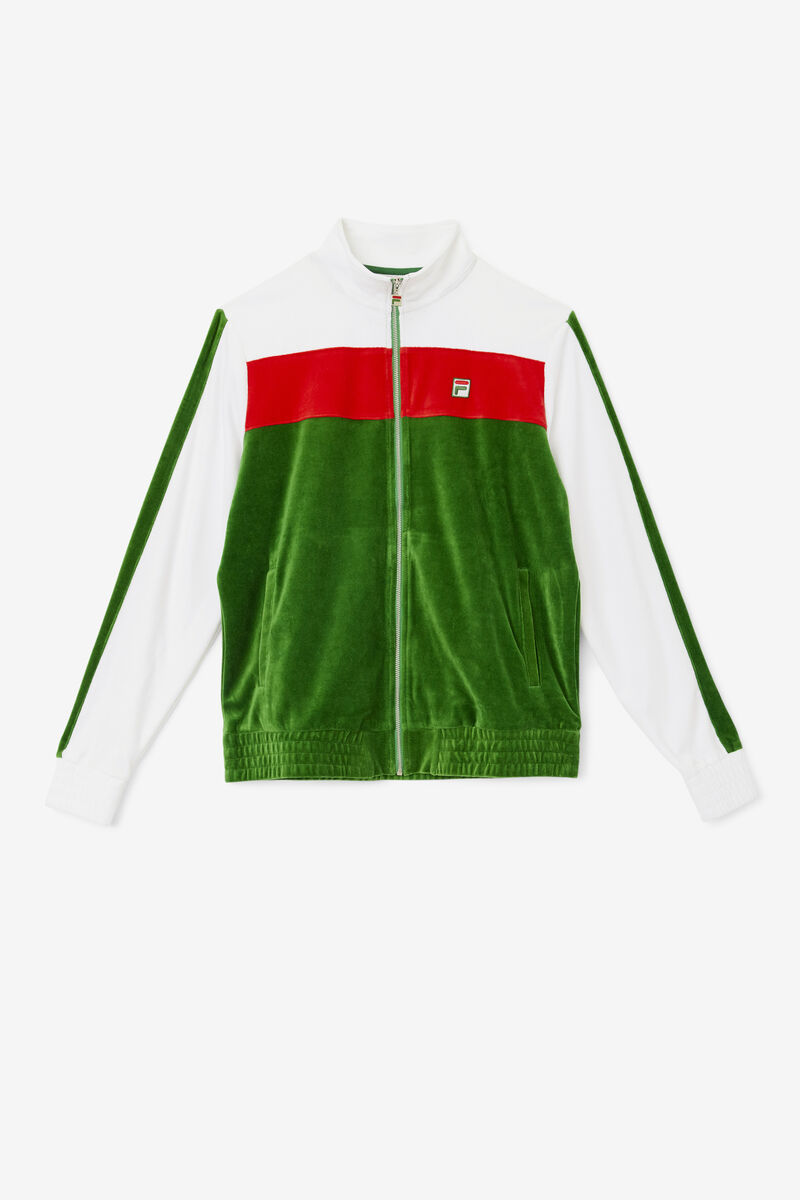 Fila Brice Velour Jacket Jacka Herr Vita Röda | smcsjazRrwP