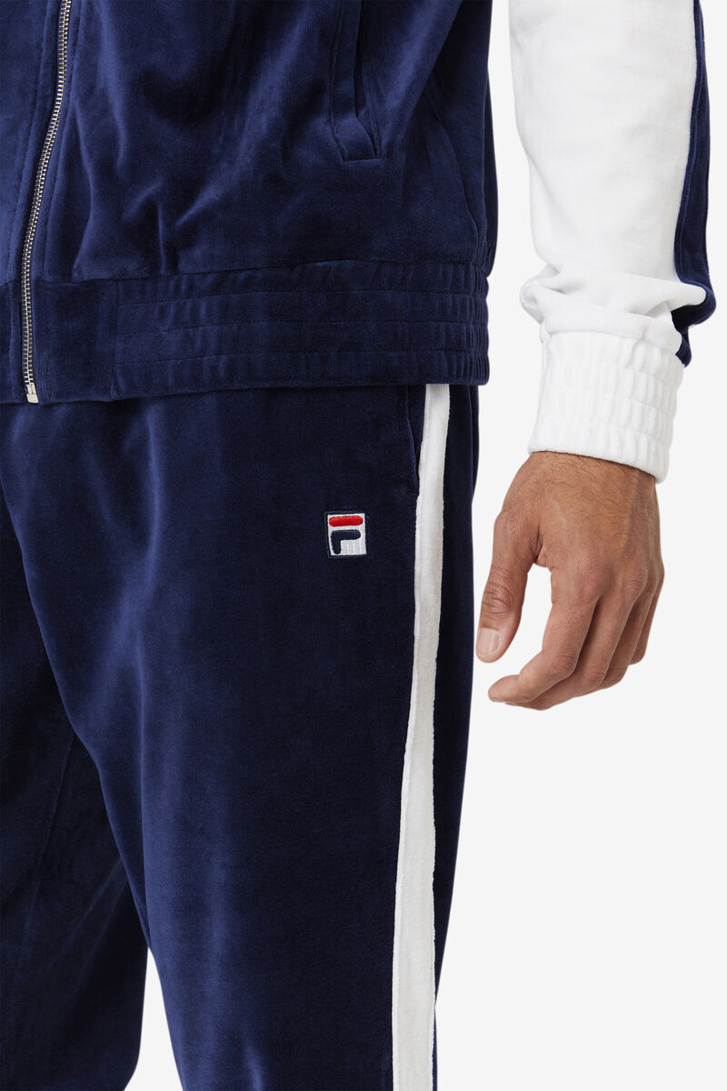 Fila Brice Velour Pant Träningsoverall Herr Marinblå Vita Röda | UPlE2iEtmPx