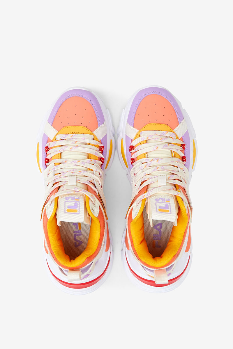 Fila Cage Mid Mixed Media Sneakers Dam Orange | mjLbv5BL52y