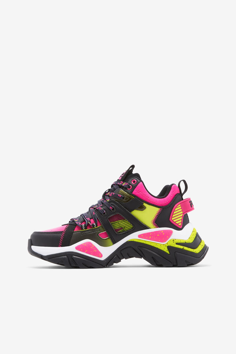 Fila Cage Mid Mixed Media Sneakers Dam Svarta Vita Rosa | C5fakhk2JXu