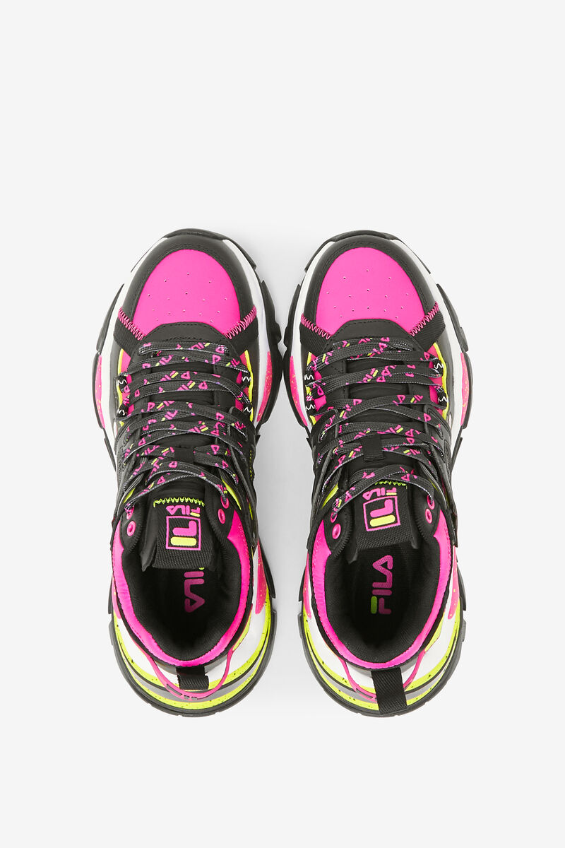 Fila Cage Mid Mixed Media Sneakers Dam Svarta Vita Rosa | C5fakhk2JXu