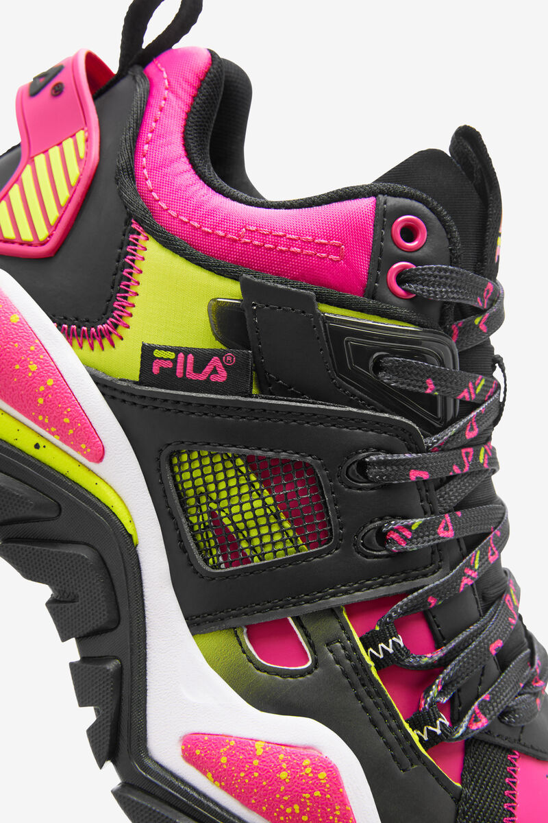 Fila Cage Mid Mixed Media Sneakers Dam Svarta Vita Rosa | C5fakhk2JXu
