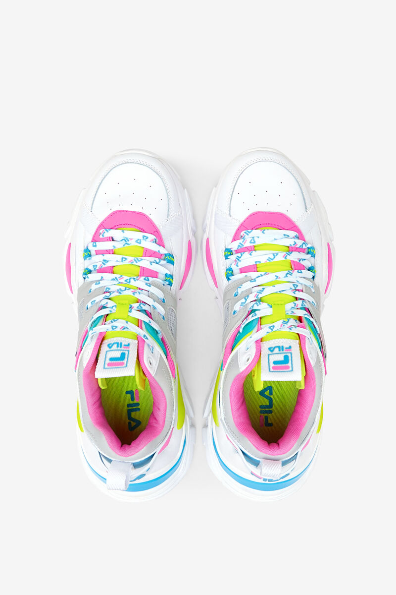 Fila Cage Mid Mixed Media Sneakers Dam Vita Grå Gula | fGYNgQkC8bk