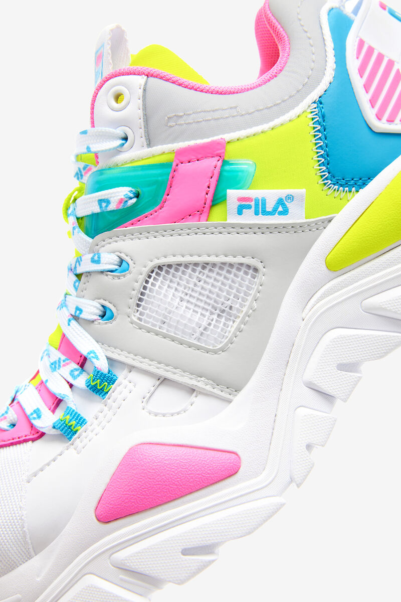 Fila Cage Mid Mixed Media Sneakers Dam Vita Grå Gula | fGYNgQkC8bk