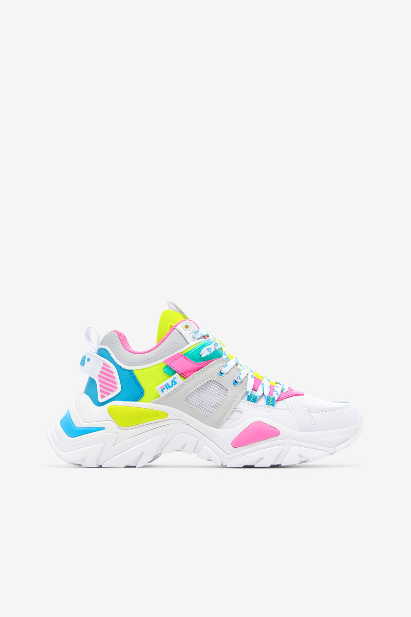 Fila Cage Mid Mixed Media Sneakers Dam Vita Grå Gula | fGYNgQkC8bk