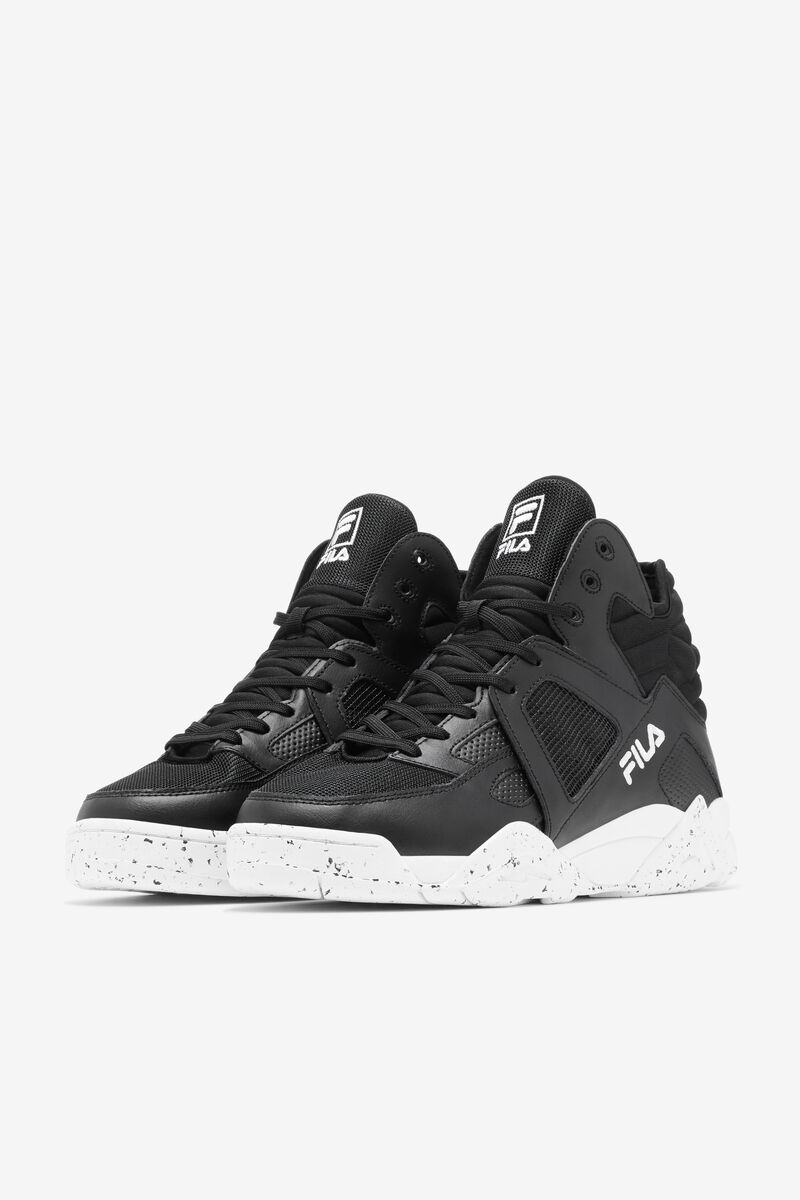 Fila Cage Mid Top Basketball Shoes | Fila Sneakers Herr Svarta Vita Svarta | W1KuLXa6XOZ