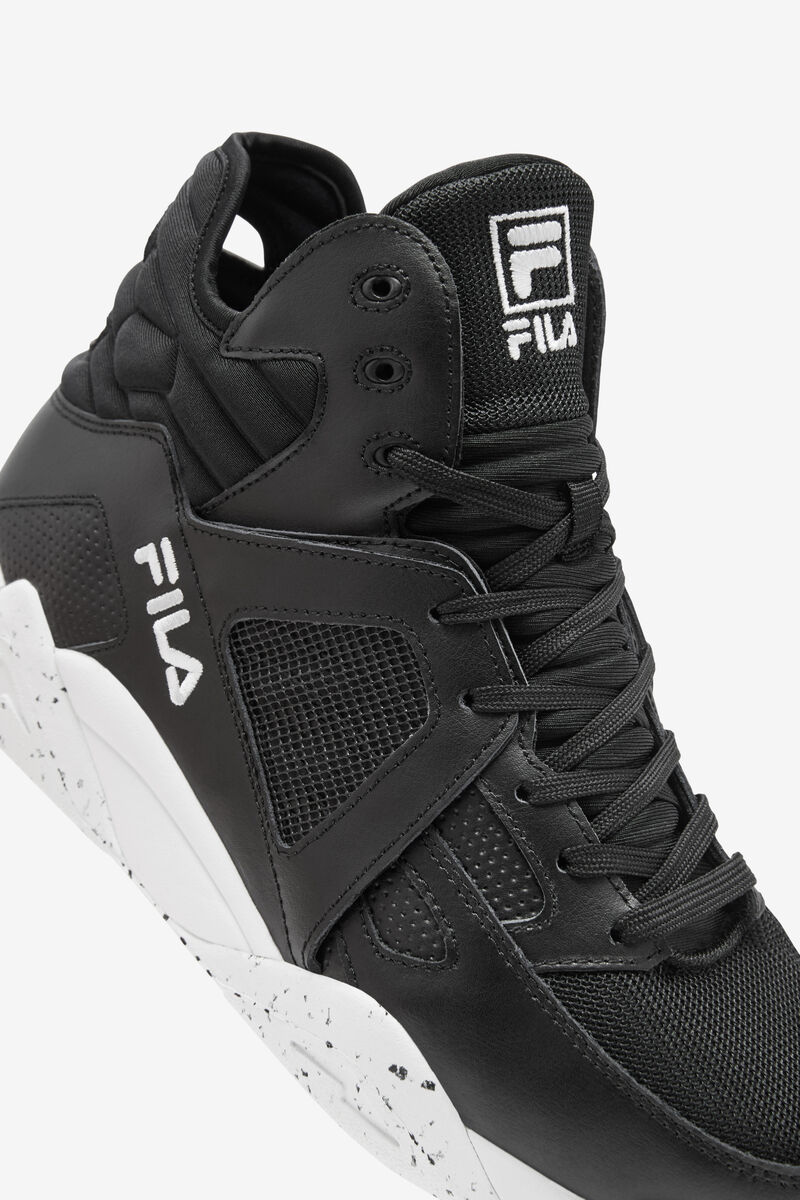 Fila Cage Mid Top Basketball Shoes | Fila Sneakers Herr Svarta Vita Svarta | W1KuLXa6XOZ