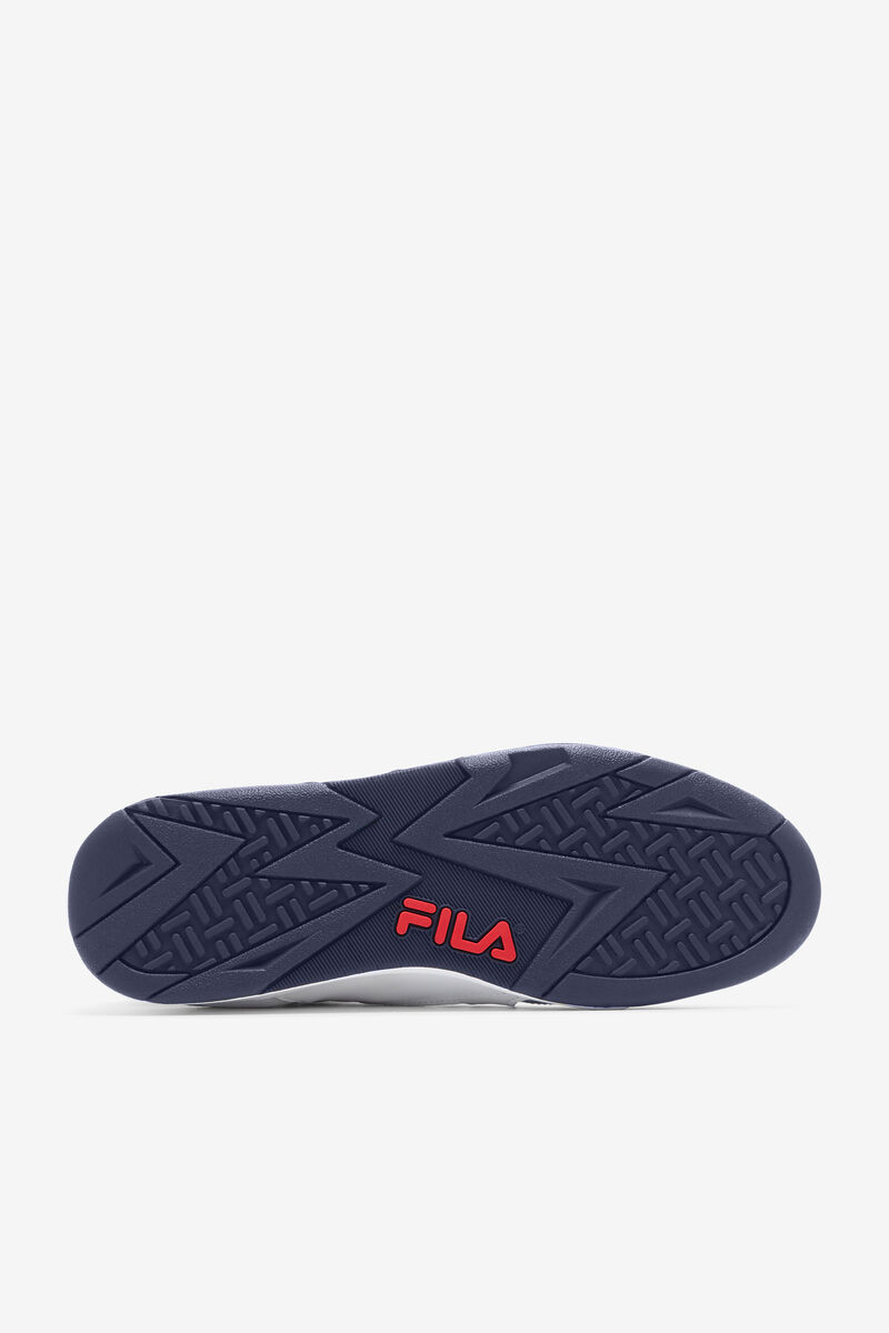 Fila Cage Mid Top Basketball Shoes | Fila Sneakers Herr Vita Röda Blå | zhjpgR4ISiI