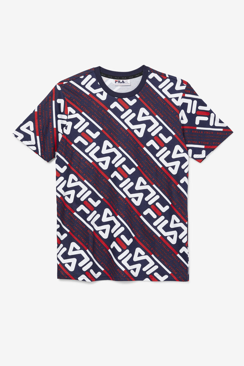 Fila Calvin T-shirt Herr Marinblå Vita Röda | Et9bB7B5qTS