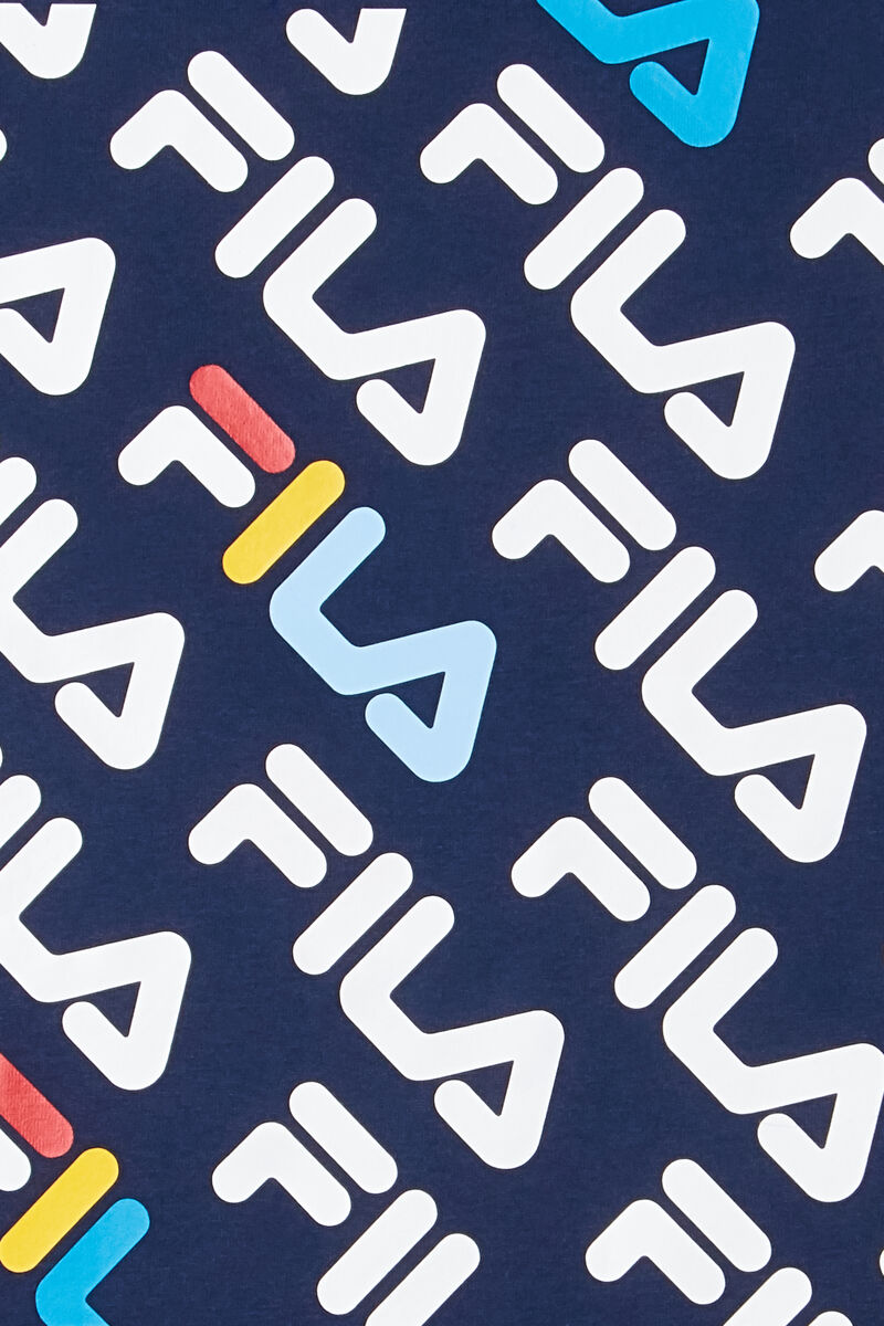 Fila Camden Printed T-shirt Barn Marinblå | 1B19R5TuMJO