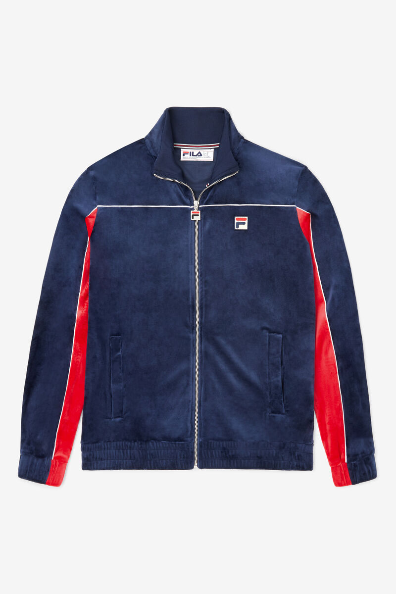 Fila Cisco Velour Jacket Träningsoverall Herr Marinblå Röda Vita | mWR9xOERXmh