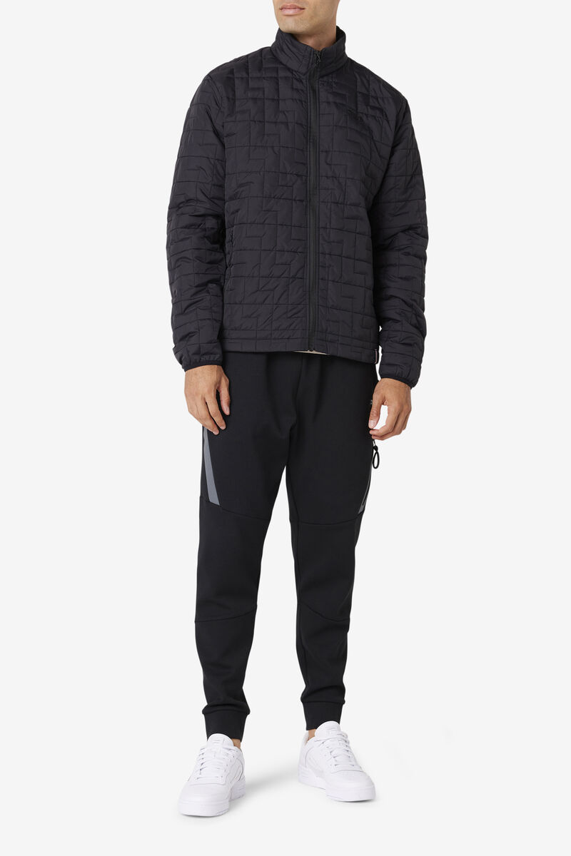 Fila Commuter Jacket Casual Kappor Herr Svarta | ZKyvLrjZNMj
