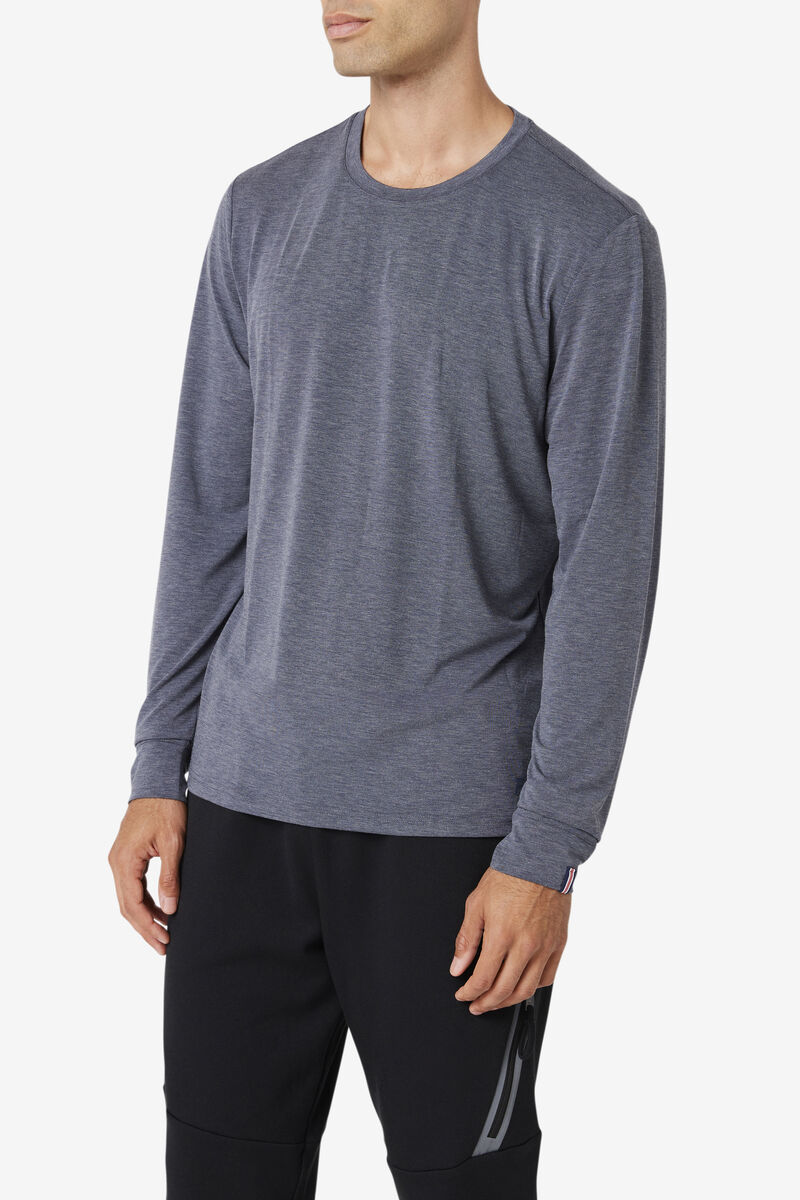 Fila Commuter Long Sleeve T-shirt Herr Lila | VZSLGhoUCLs