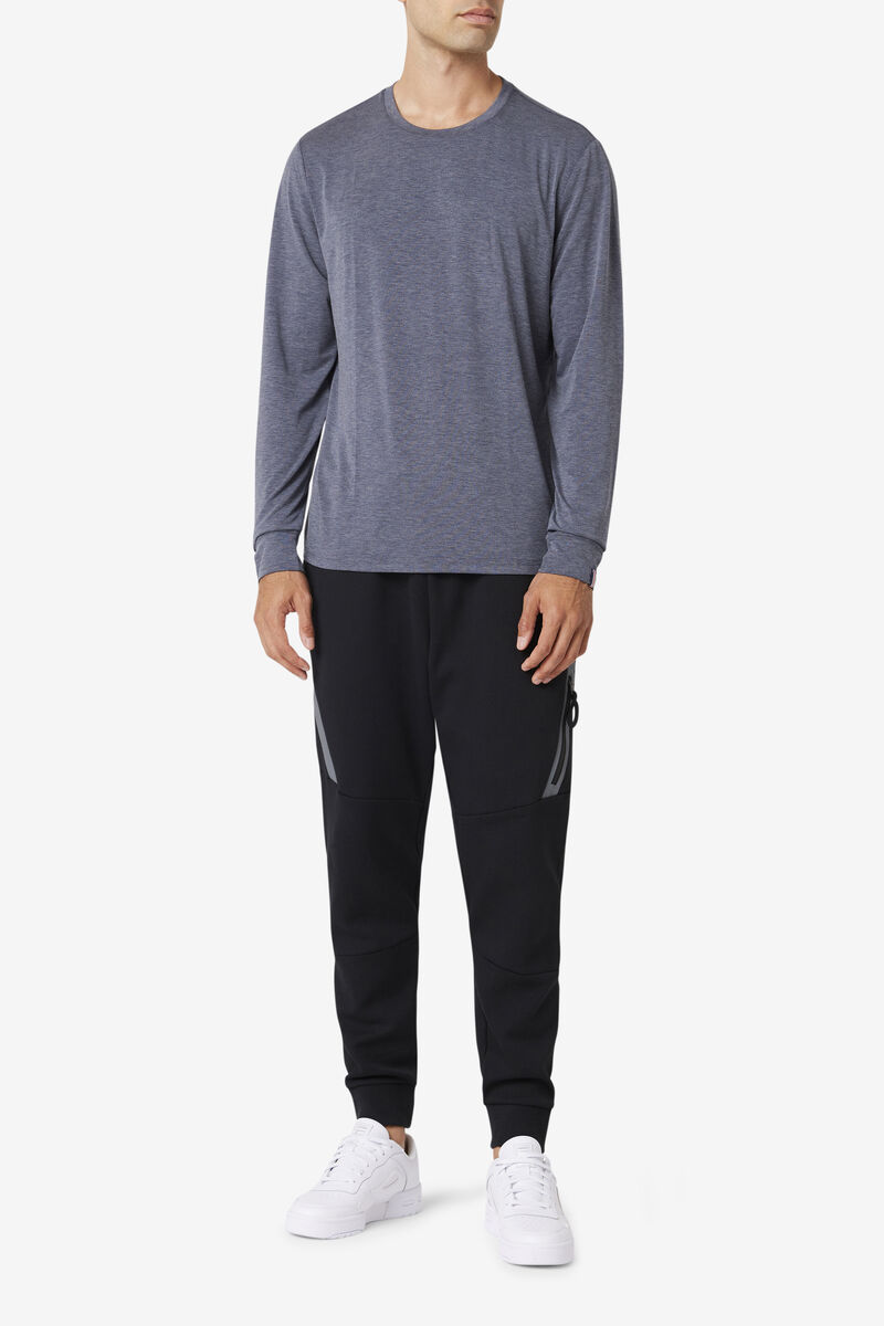 Fila Commuter Long Sleeve T-shirt Herr Lila | VZSLGhoUCLs