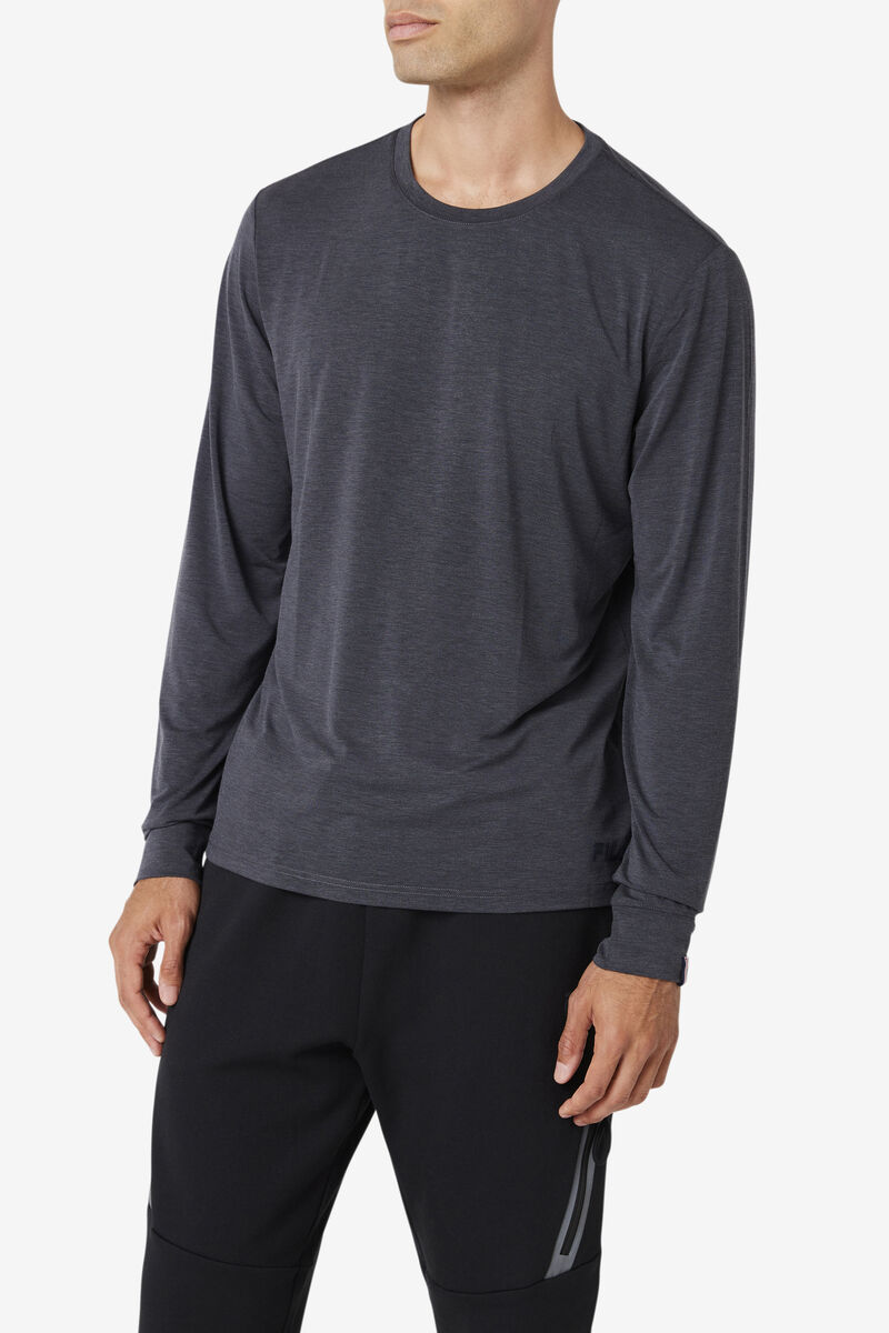 Fila Commuter Long Sleeve T-shirt Herr Svarta | ILTKH1DhOym