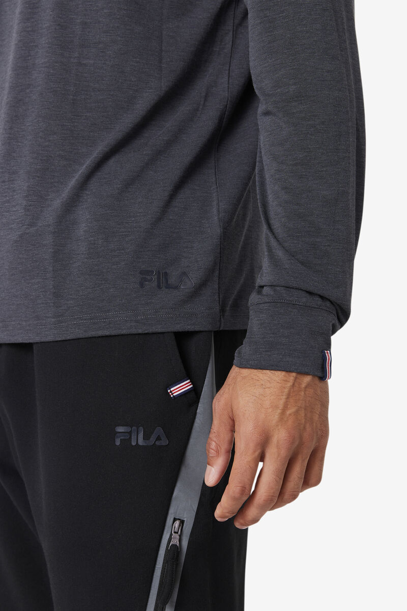 Fila Commuter Long Sleeve T-shirt Herr Svarta | ILTKH1DhOym