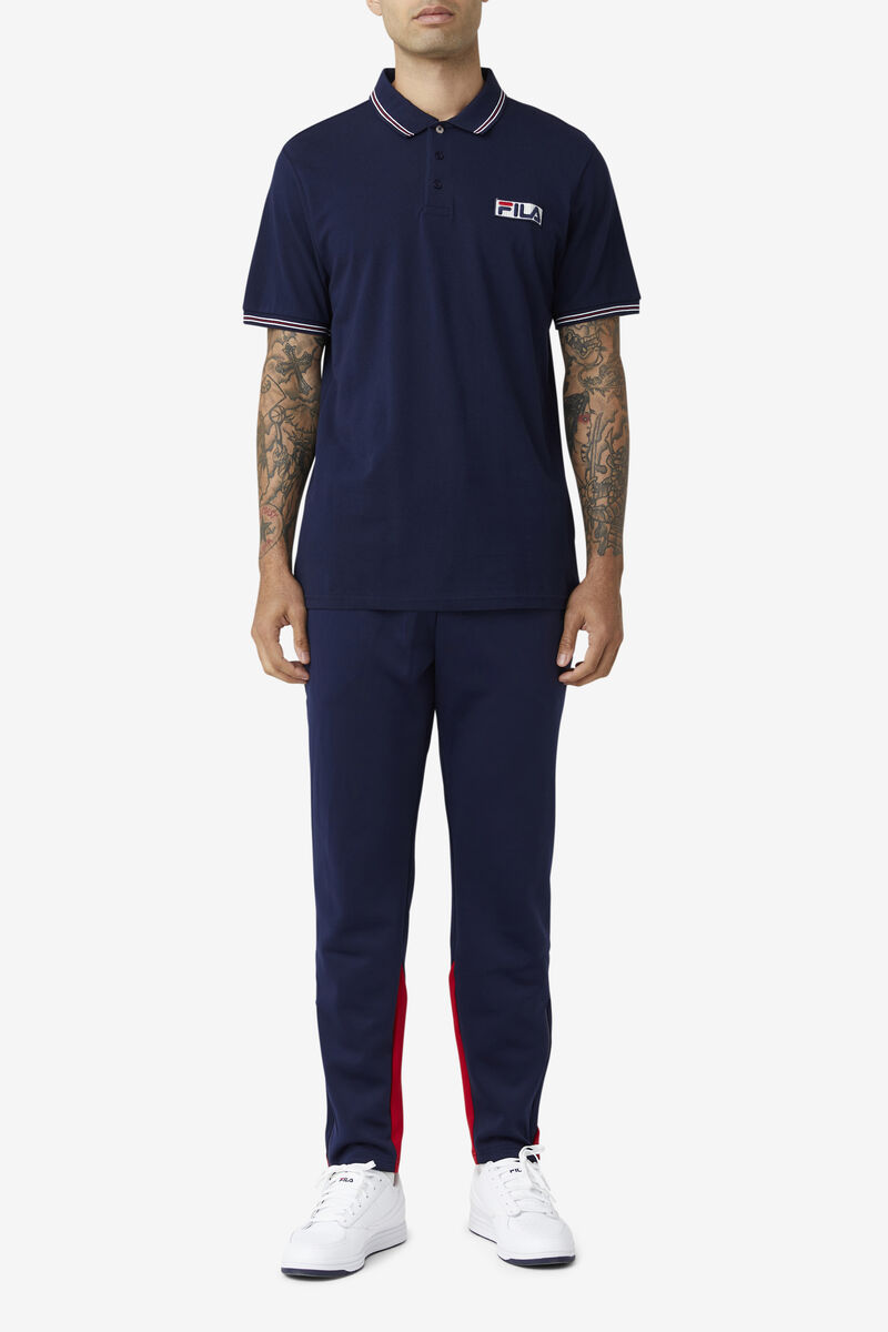 Fila Connell Polo Polo Shirt Herr Marinblå Vita Röda | BVCxGK2tO6t