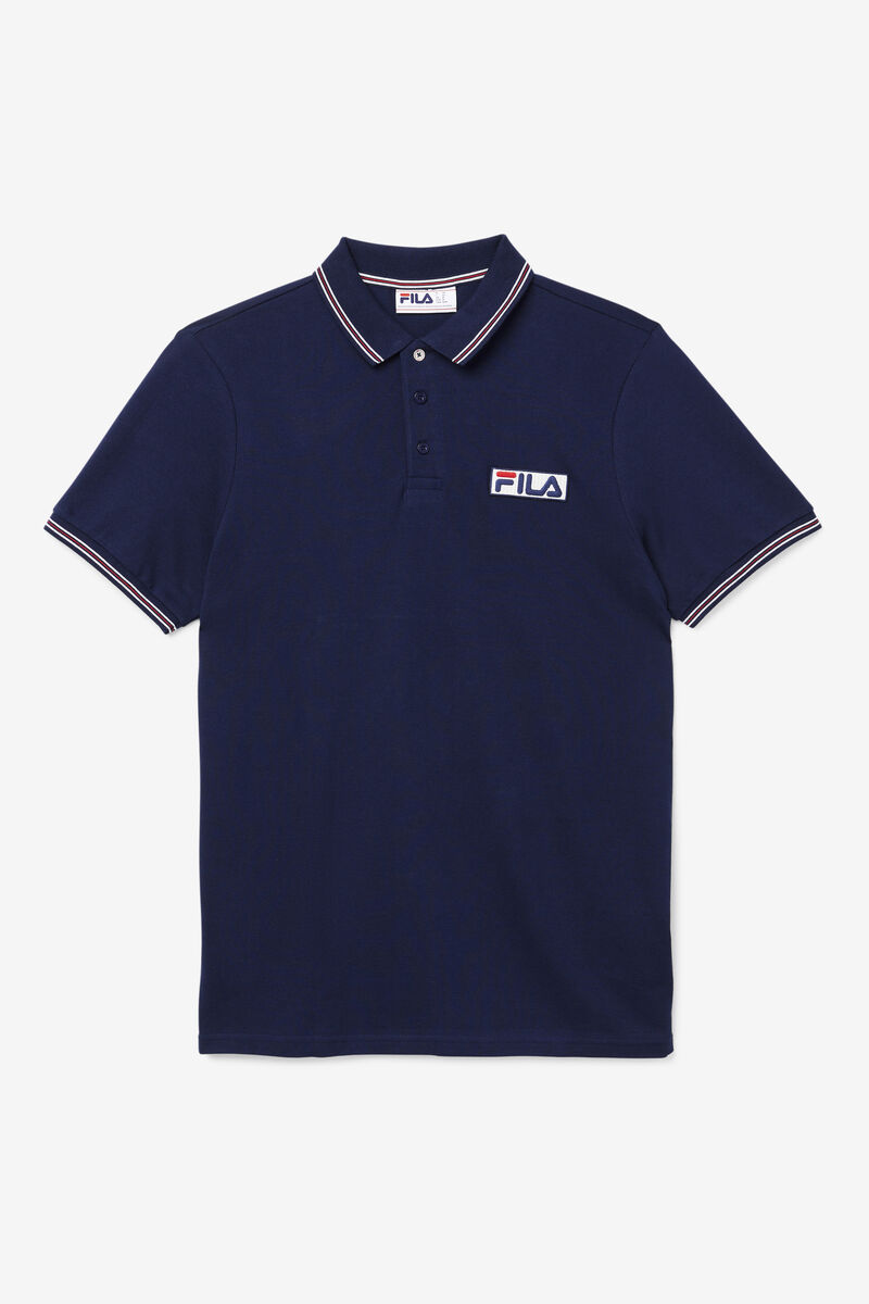 Fila Connell Polo Polo Shirt Herr Marinblå Vita Röda | BVCxGK2tO6t