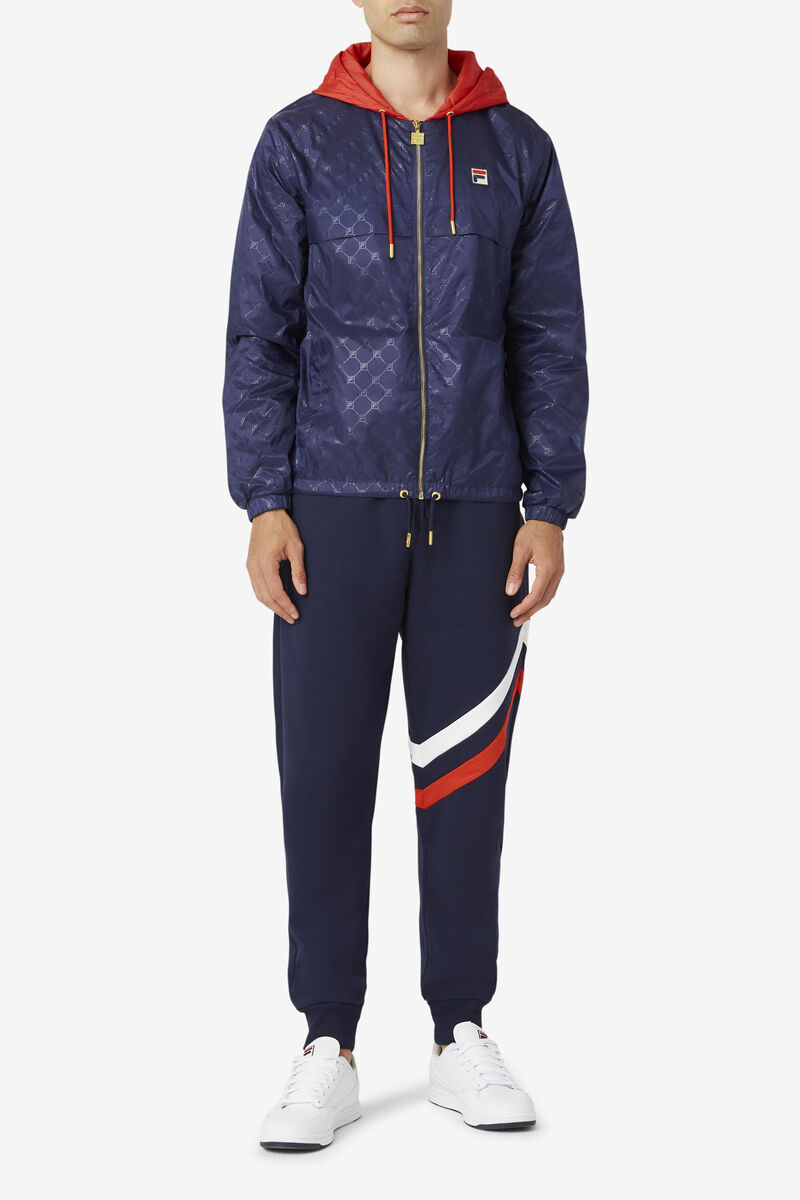 Fila Copper Hood Jacket Jacka Herr Marinblå Röda | 3uIY9NLrBU3