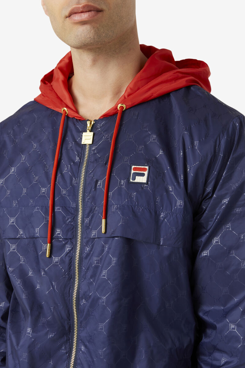 Fila Copper Hood Jacket Jacka Herr Marinblå Röda | 3uIY9NLrBU3