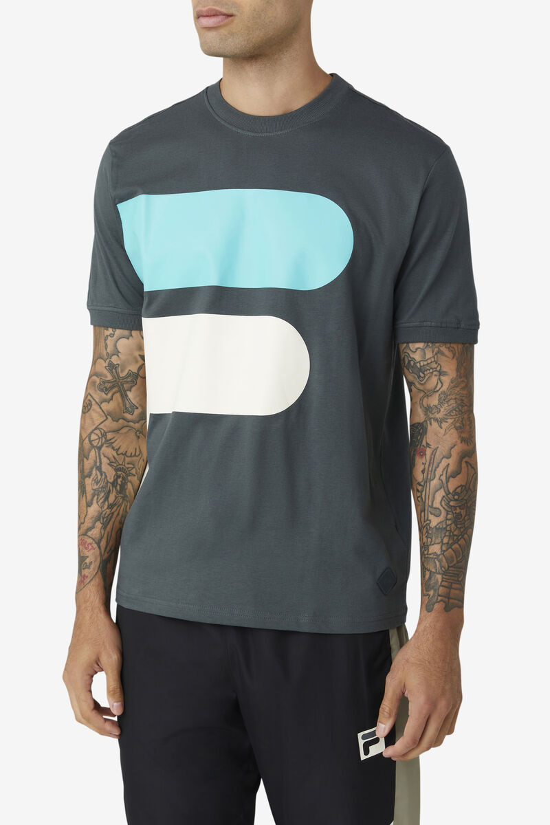 Fila Corp T-shirt Herr Blå Turkos | RXOia3YFVxu