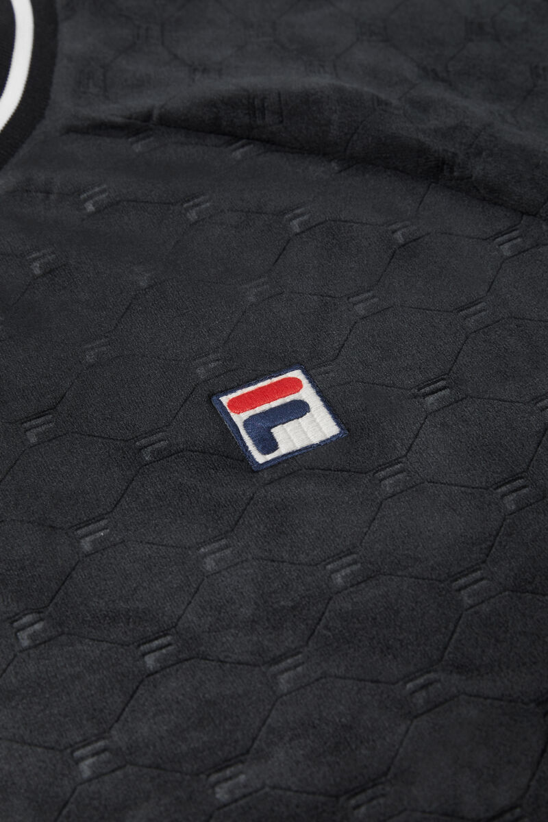 Fila Cosmo Velour Crew Tröjor Herr Svarta Vita | rkQM2Xg83e7