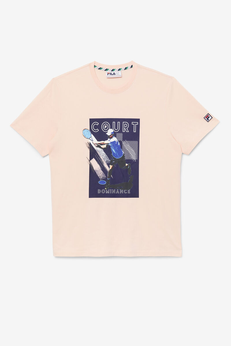 Fila Court Dominance T-shirt Herr Rosa Marinblå | AUcOw34Rzz3