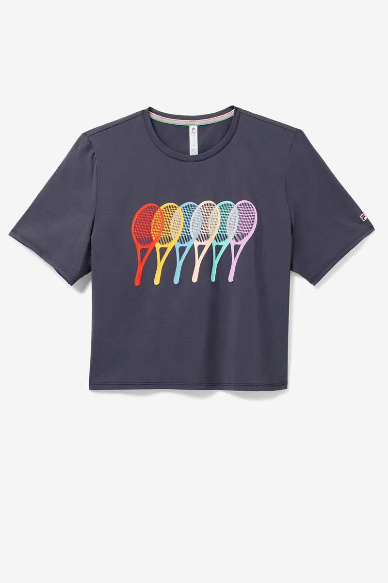 Fila Cross Court Graphic T-shirt Dam Indigo | Xe22iKSxqjh