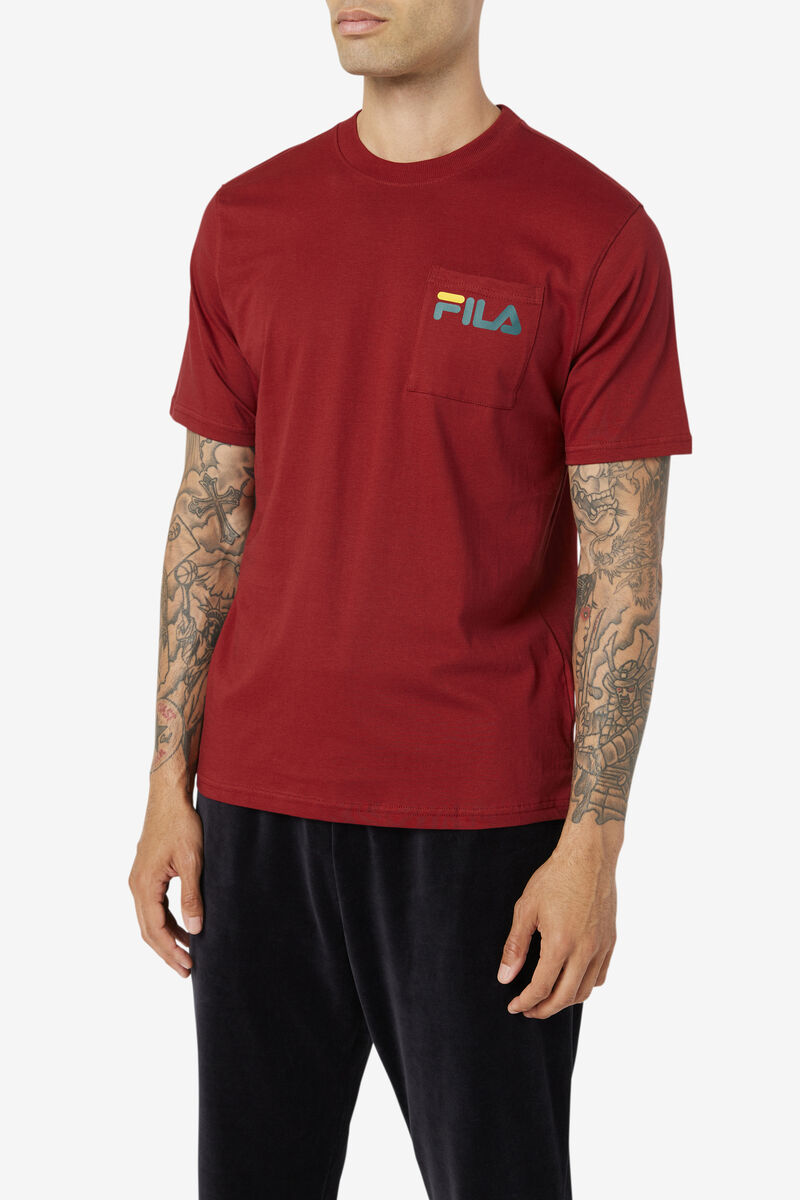 Fila Curtis Pocket T-shirt Herr Röda | xvJT82Zhg8g