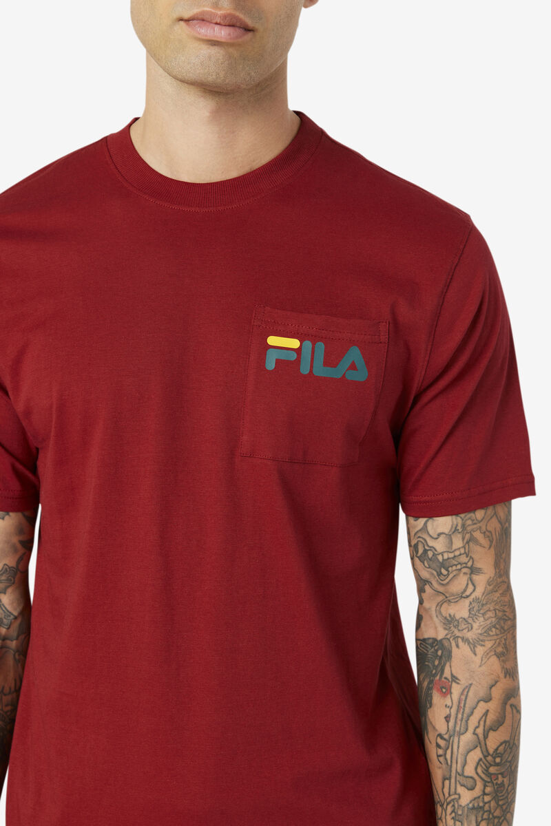 Fila Curtis Pocket T-shirt Herr Röda | xvJT82Zhg8g