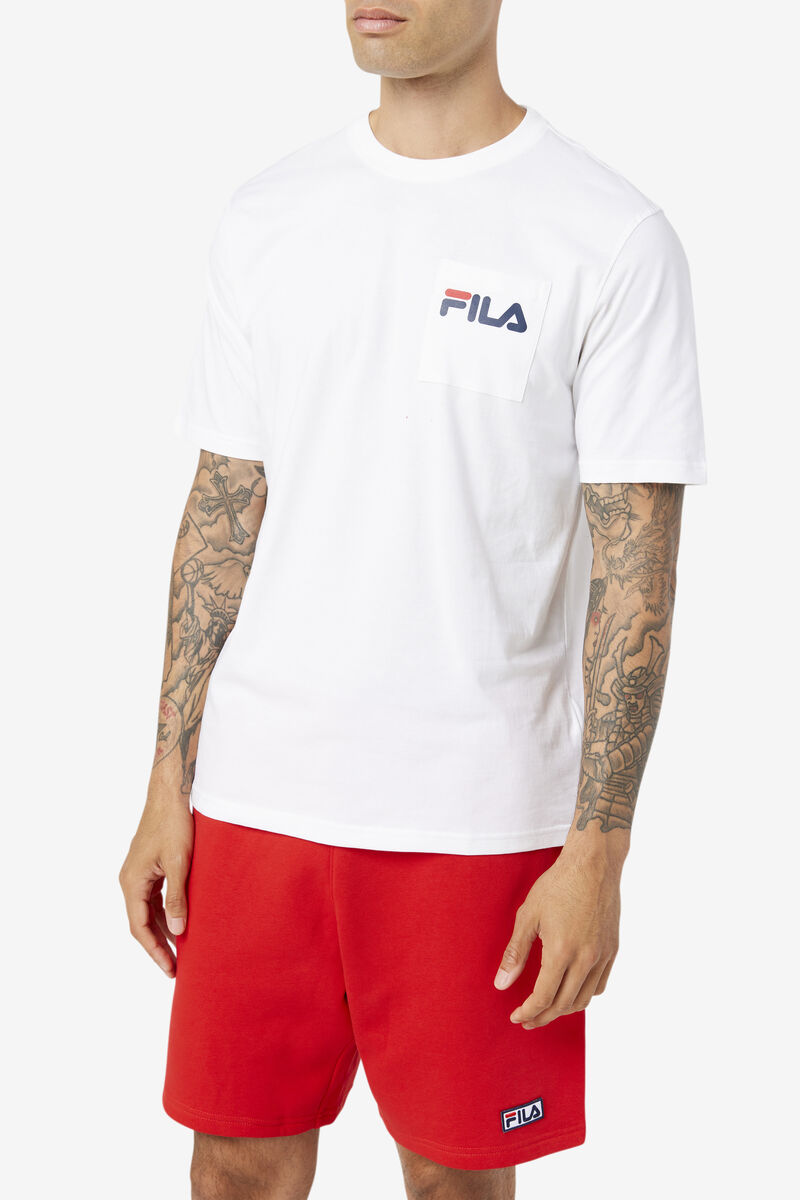 Fila Curtis Pocket T-shirt Herr Vita | bN1USCUkfaM