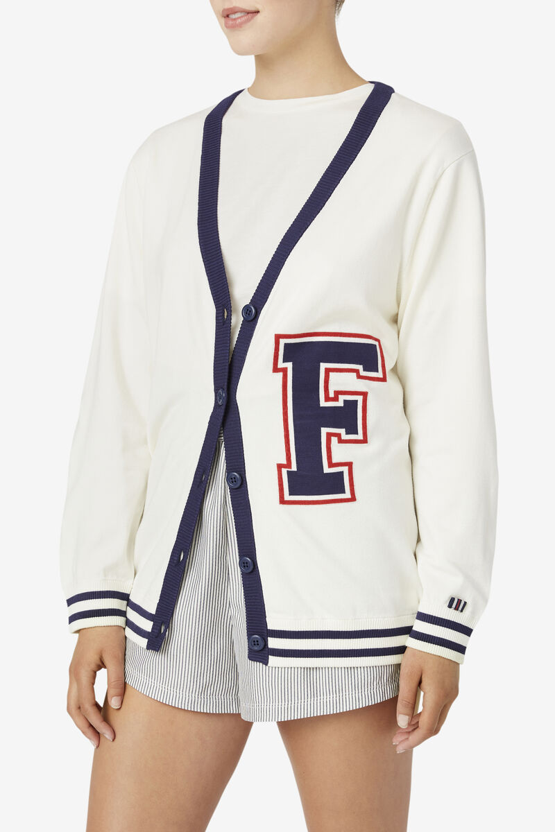 Fila Delfina Cardigan Tröjor Dam Vita Marinblå | 4sJF2F8y2zc