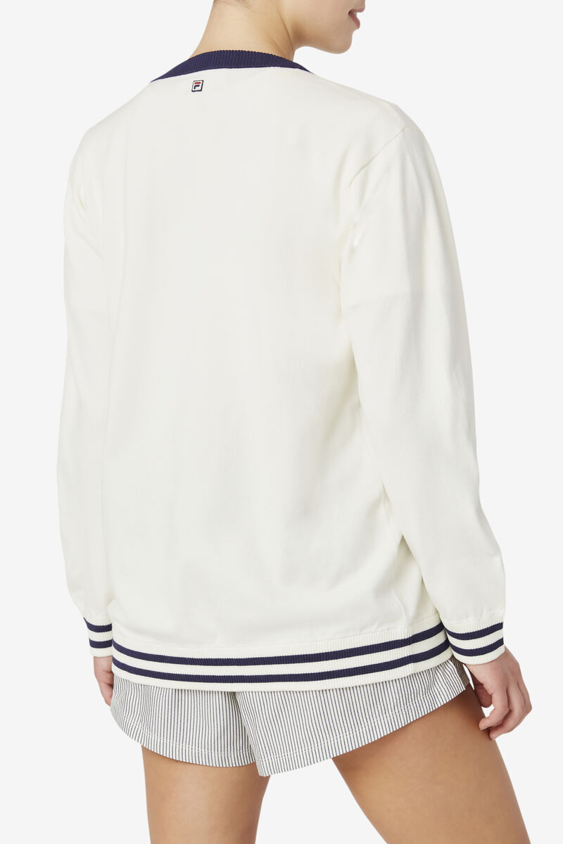 Fila Delfina Cardigan Tröjor Dam Vita Marinblå | 4sJF2F8y2zc