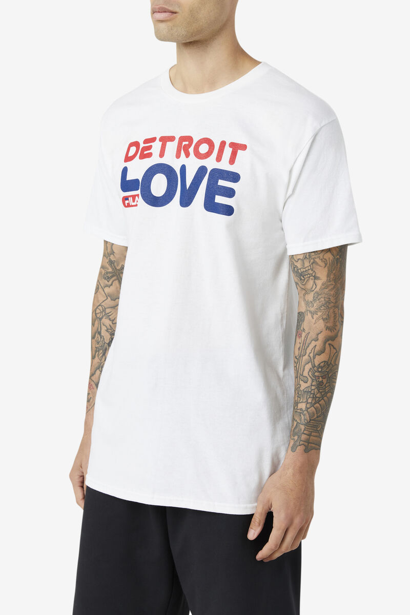 Fila Detroit Love T-shirt Herr Vita | 6ipc9wK7Okt
