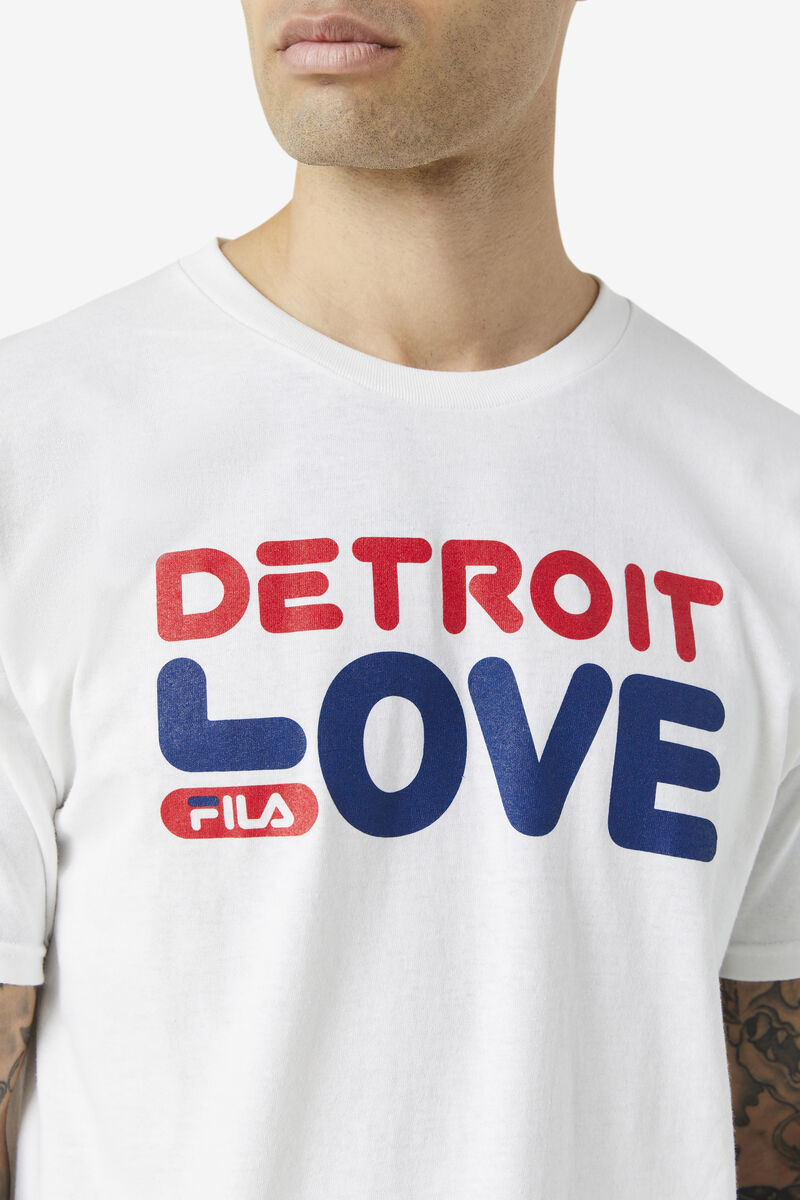 Fila Detroit Love T-shirt Herr Vita | 6ipc9wK7Okt