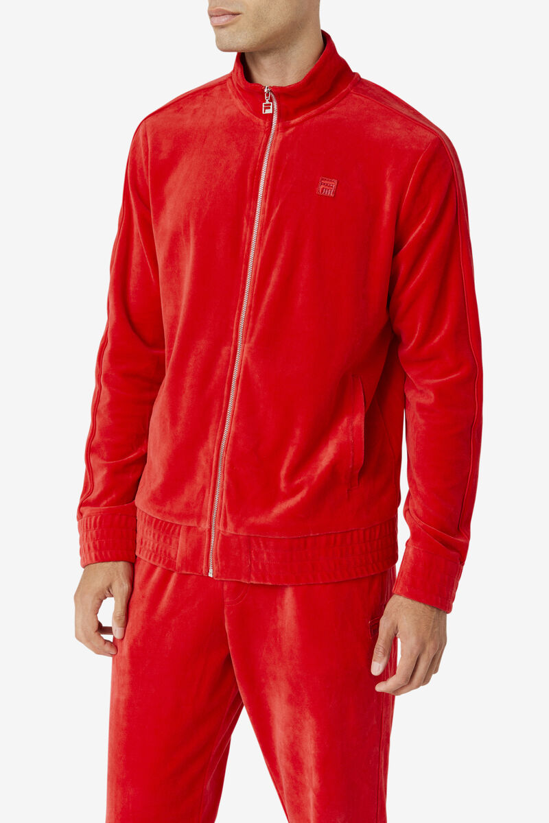 Fila Deverall Velour Jacket Jacka Herr Röda | l2i5avEGwip