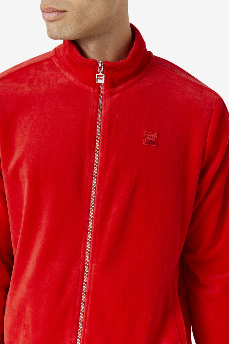 Fila Deverall Velour Jacket Jacka Herr Röda | l2i5avEGwip