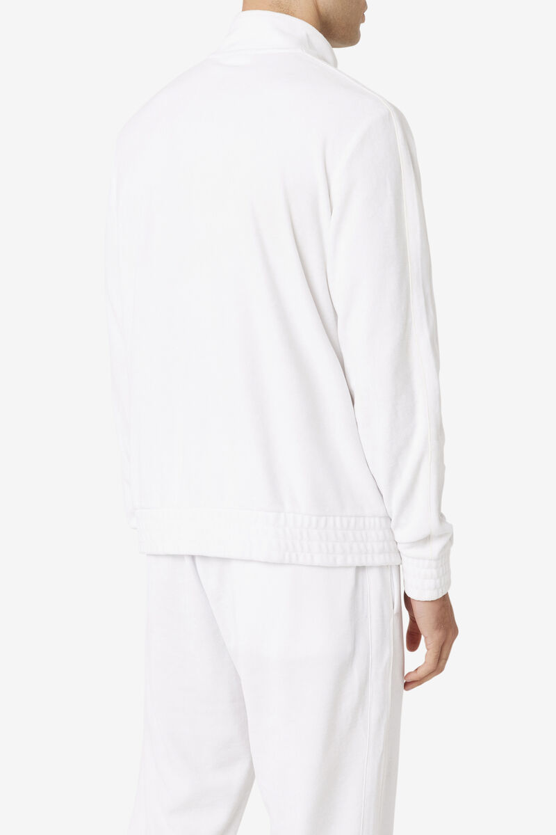 Fila Deverall Velour Jacket Jacka Herr Vita | gDv4t8KzcT9