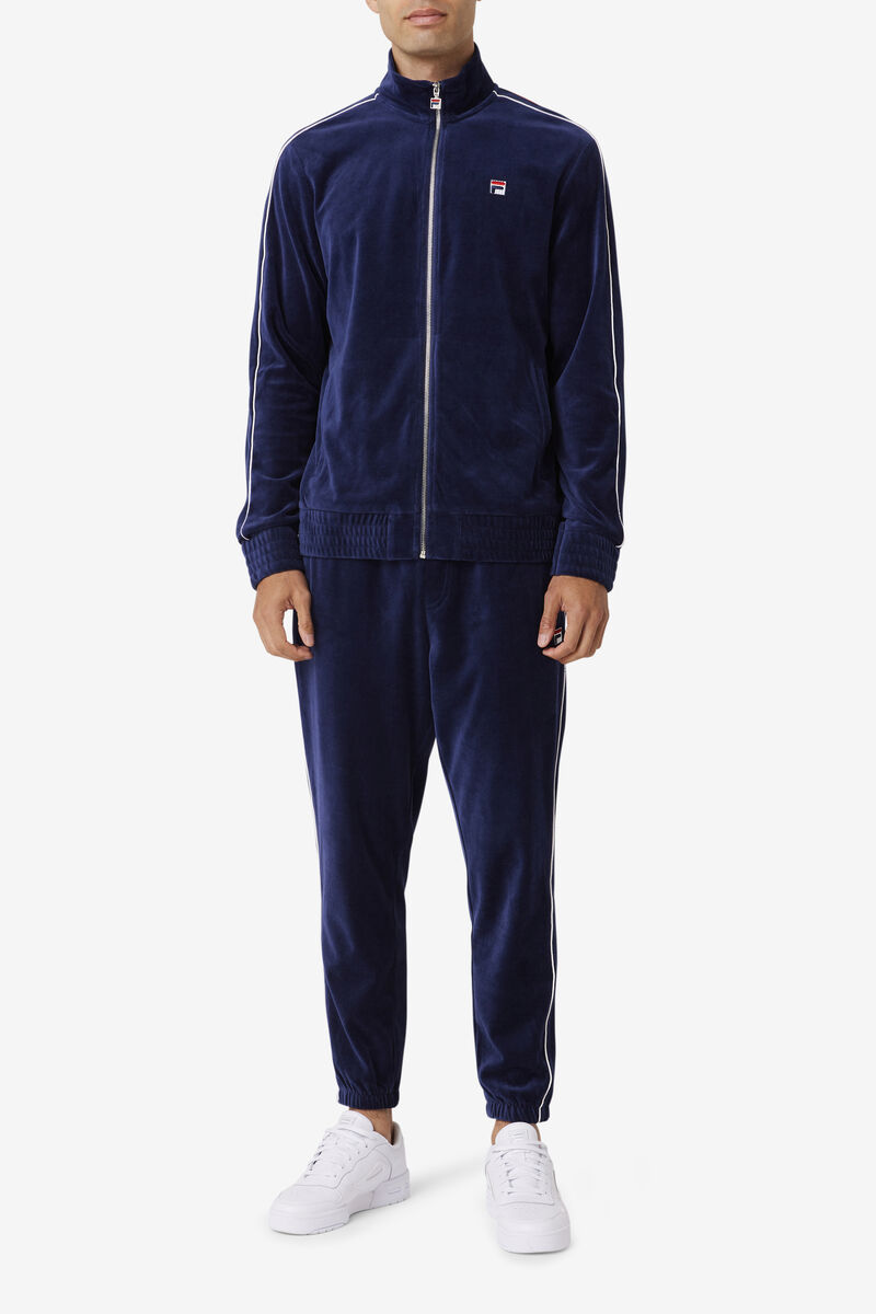 Fila Deverall Velour Jacket Träningsoverall Herr Marinblå Vita Röda | 6wRs2el1B2F