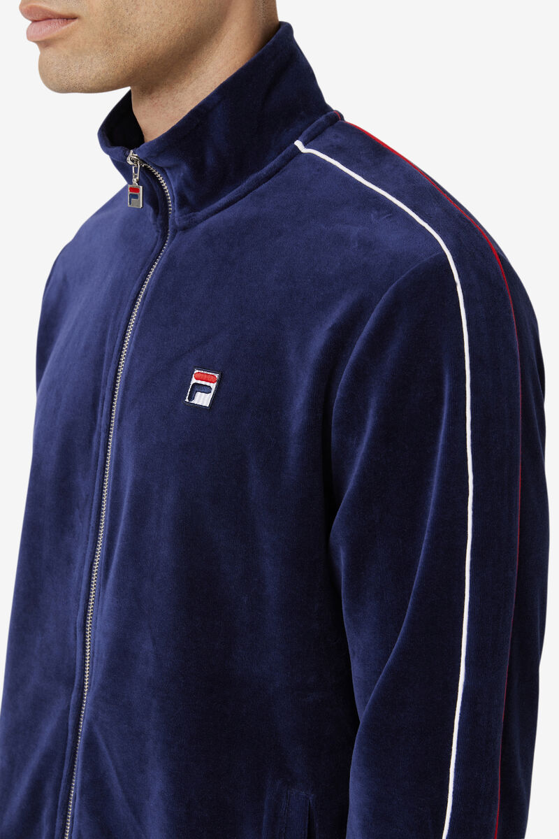 Fila Deverall Velour Jacket Träningsoverall Herr Marinblå Vita Röda | 6wRs2el1B2F