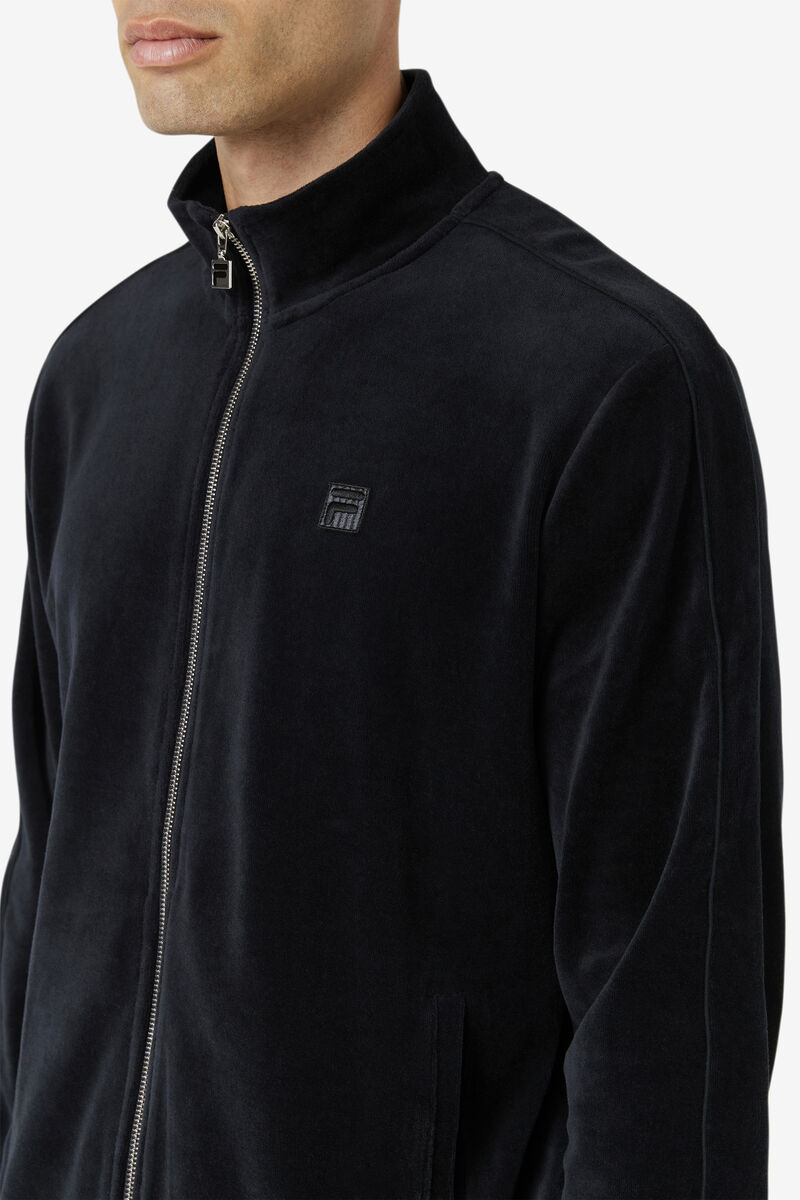 Fila Deverall Velour Jacket Träningsoverall Herr Svarta | ChkXzYZq9rW