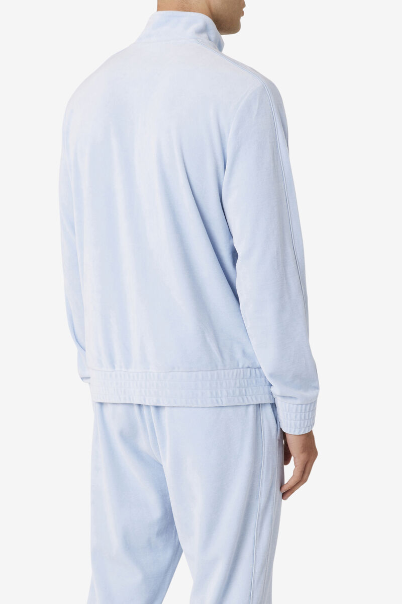 Fila Deverall Velour Jacket Träningsoverall Herr Ljusblå | ZTq9J1hZA8a